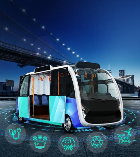 End-to-End Sustainable Mobility > Electric Bus Night City Scene > Dassault Systèmes®